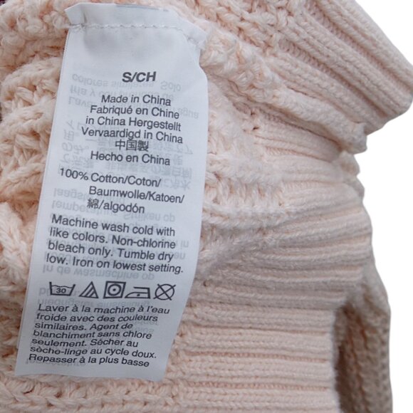 J.Crew Blush Pink Chunky Cotton Sweater S Thick Knit Preppy Minimalist Cozy - Picture 8 of 9
